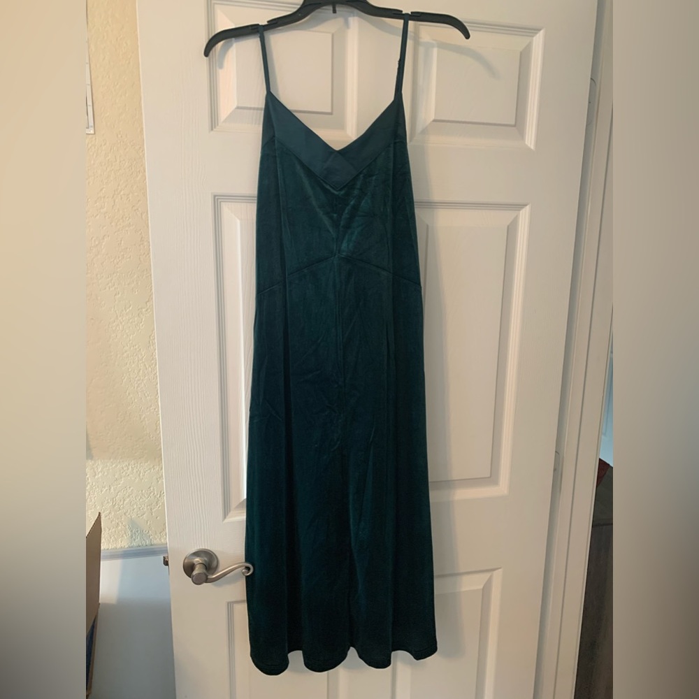 Green Velvet Midi Dress
